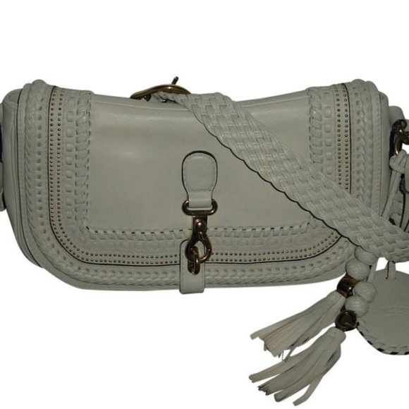 Gucci Handmade Crossbody Ivory Leather Satchel - Picture 1 of 8